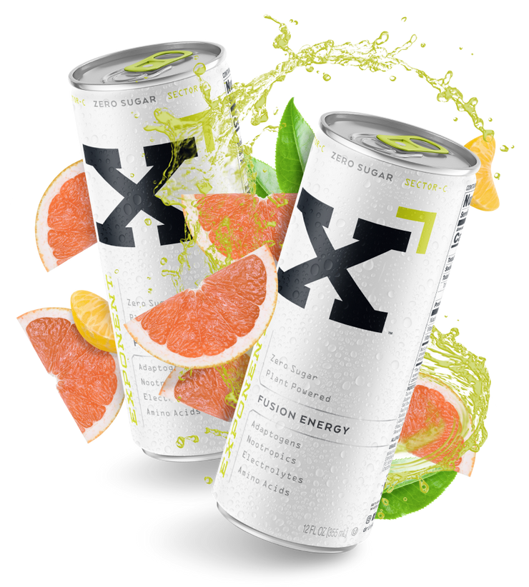 Cans of Exponent Energy - Sector C Plant - Based Energy Drink